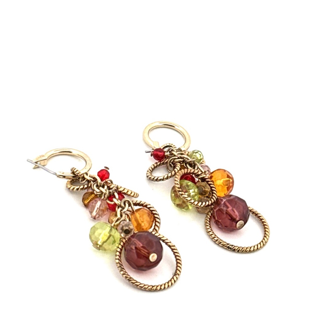 Multicolored Beads Dangle Earrings - image 2